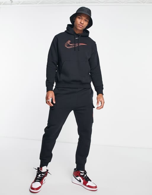 Nike – Svart huvtröja i fleece med swoosh-logga i 3D, 2 av 4