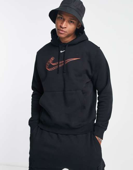 Nike – Svart huvtröja i fleece med swoosh-logga i 3D, 4 av 4