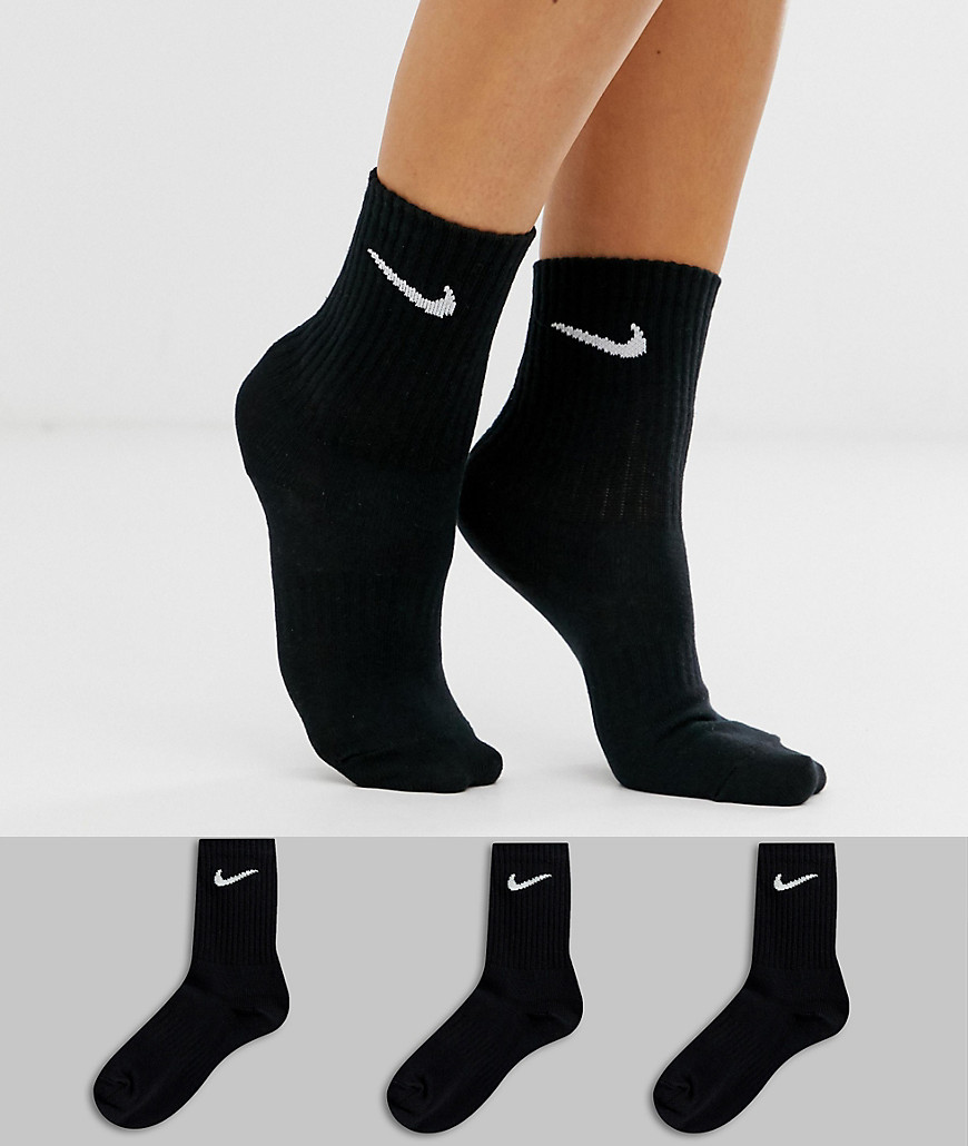 Nike – Svarta träningsstrumpor med swoosh-logga i 3-pack