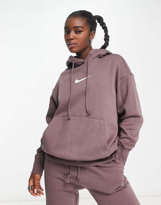 Sweat capuche Nike pour femme - Nike ourt Fleece - Coloris parme