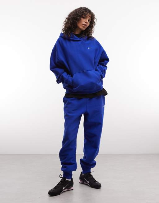 Nike sweat à capuche oversize en molleton épais bleu, 2 de 4