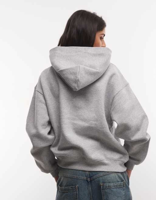 Nike sweat à capuche oversize en molleton mi-épais gris, 4 de 4