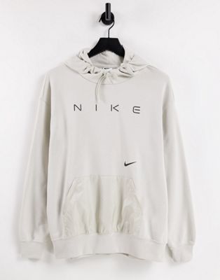 Sweats et sweats à capuche Nike - Sweat à capuche oversize en polaire avec logo - Ivoire clair