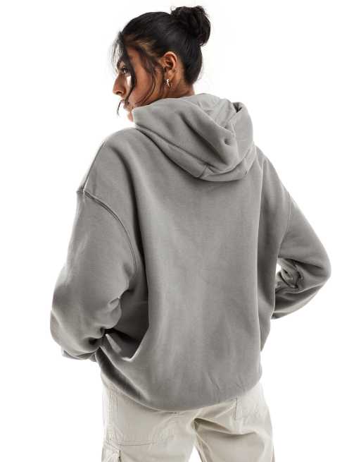 Nike Sweat capuche unisexe mi long avec logo virgule moyen Gris fonc