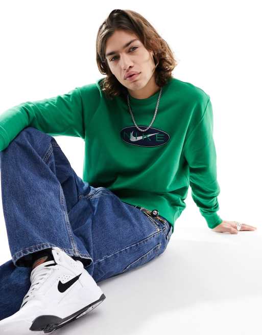 Nike Sweat a logo sur la poitrine Vert ASOS