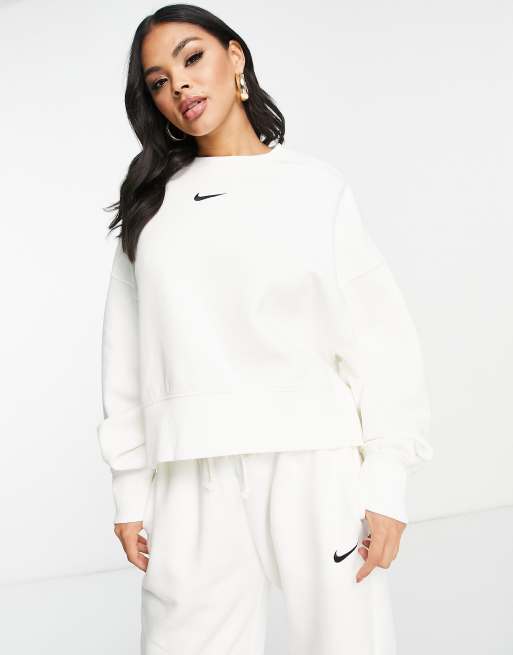 Nike Sweat court ultra oversize avec petit logo virgule Blanc voile