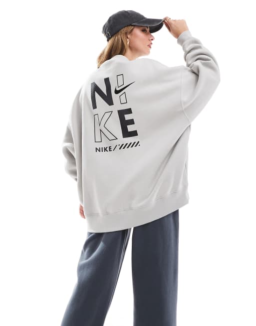 Nike Sweat oversize à logo virgule Gris clair ASOS
