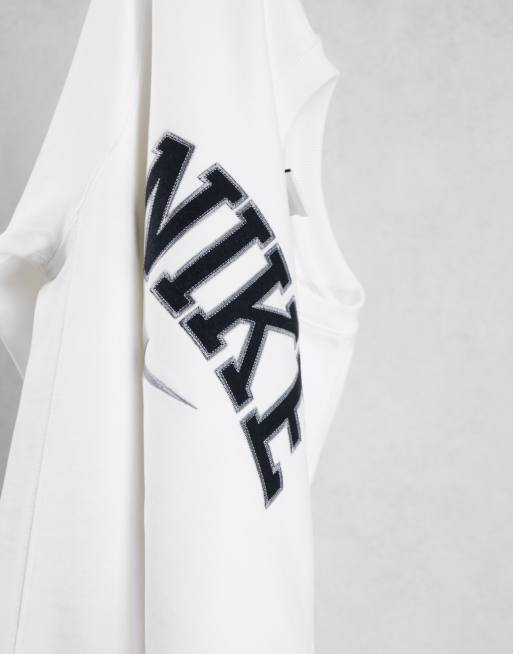 Nike - Sweat oversize unisexe en polaire style rétro avec logo - Blanc , 3 de 4