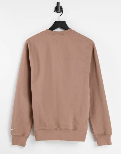 Nike - Sweat oversize unisexe en polaire style vintage avec logo - Marron délavé, 2 de 4