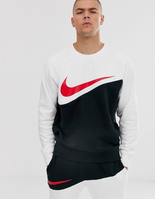 Nike - Sweat de cou à logo virgule Noir/blanc |