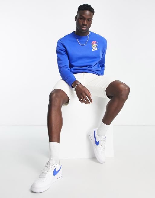 Nike Sweat ras de cou avec logo multicolore Bleu roi