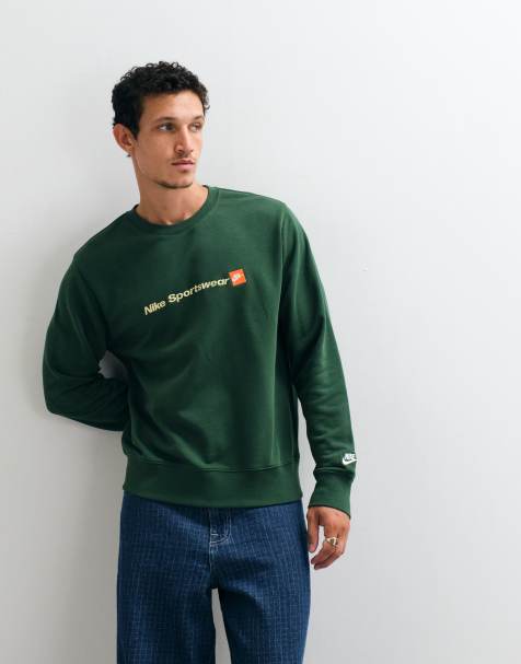 Nike sweat-shirt à logo script Club en French Terry vert - view 1