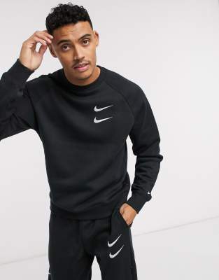 nike swoosh jumper black