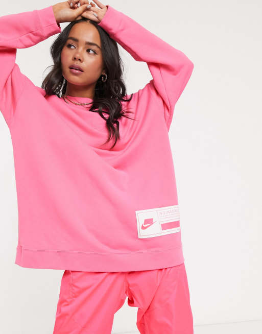 Nike - Sweat très oversize - Rose
