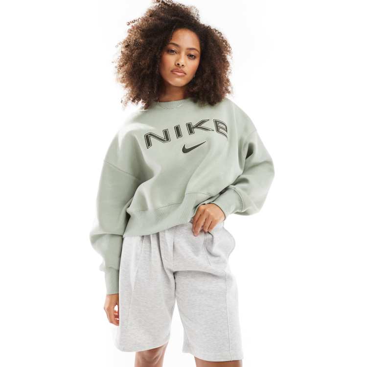 Nike Sweatshirt in Khaki mit Retro Logo ASOS