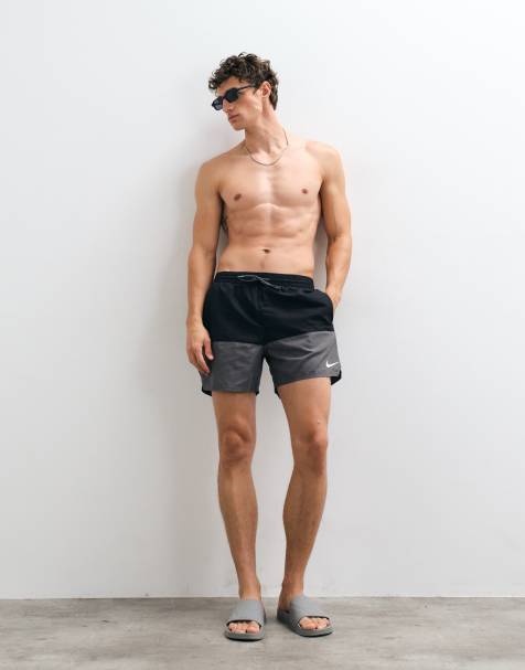 Nike Swim 5-tums volleyshorts i grått och svart - view 1