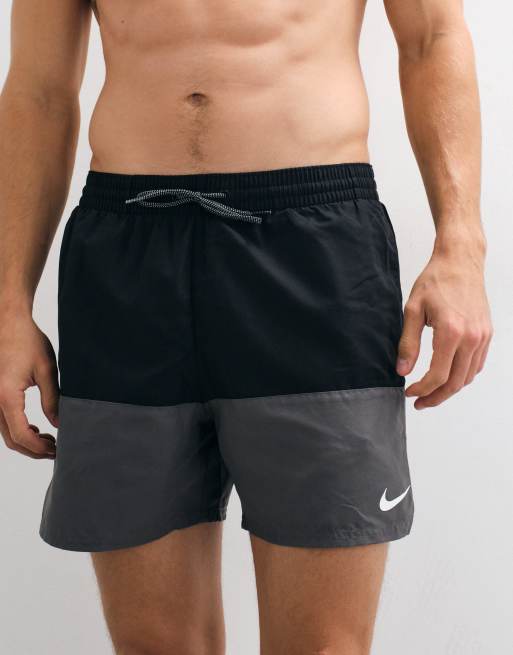 Nike Swim 5"" Volley Short in grey and black, 3 of 5