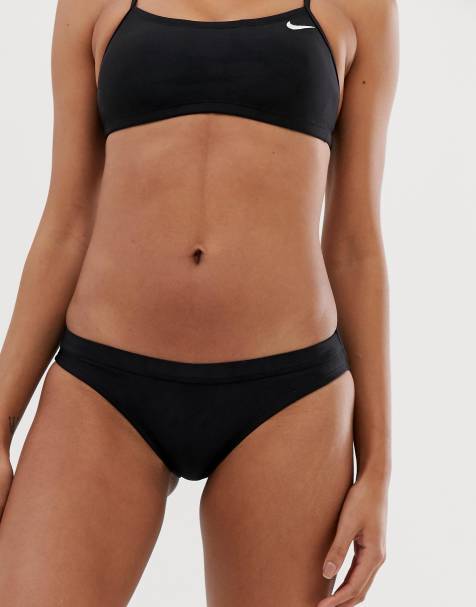 Nike – Swim – Sportliche, schwarze Bikinihose