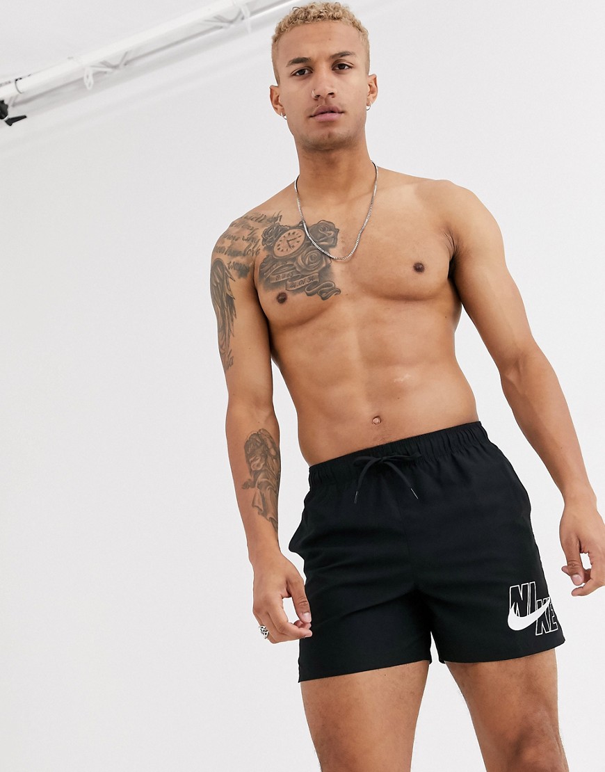 Nike – Swim – Svarta badshorts med stor logga
