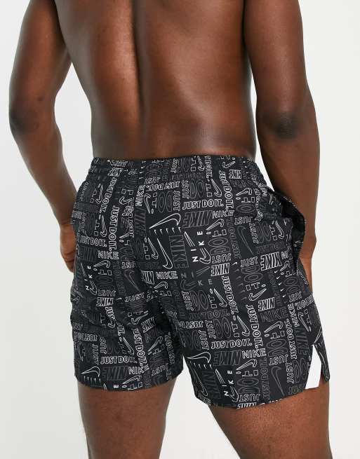 All-over logo print swim trunks