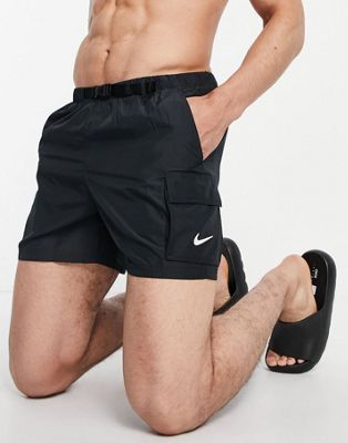 Se asemeja carrera Máquina de recepción Nike Swimming 5 inch cargo shorts in black | ASOS