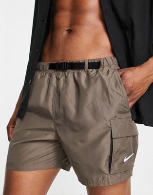 Nike Swimming 5 inch cargo shorts in grey