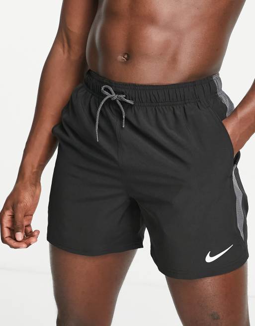 Nike Swimming 5 inch panelled volley shorts in black ASOS