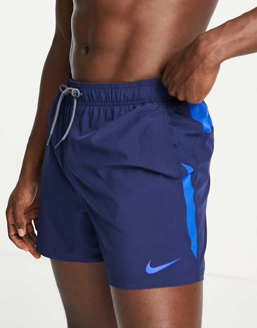 Nike Swimming 5 inch panelled volley shorts in midnight navy