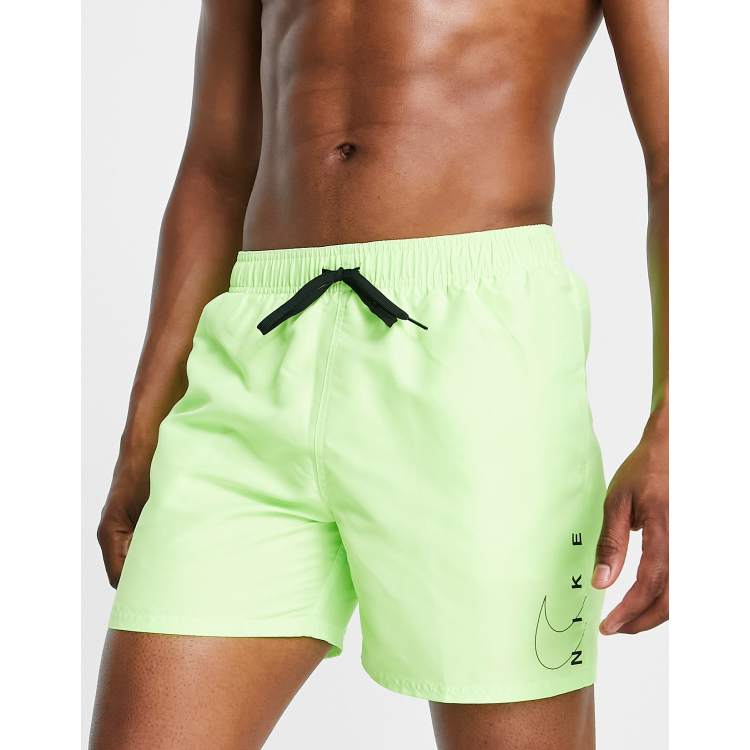 Nike Swimming 5 inch logo swim shorts lime green | ASOS