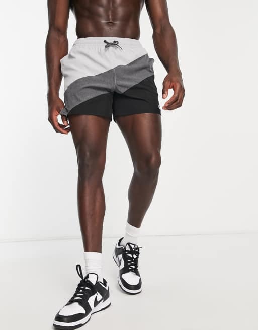 Nike Swimming 5 inch volley diagonal color block shorts in navy ASOS
