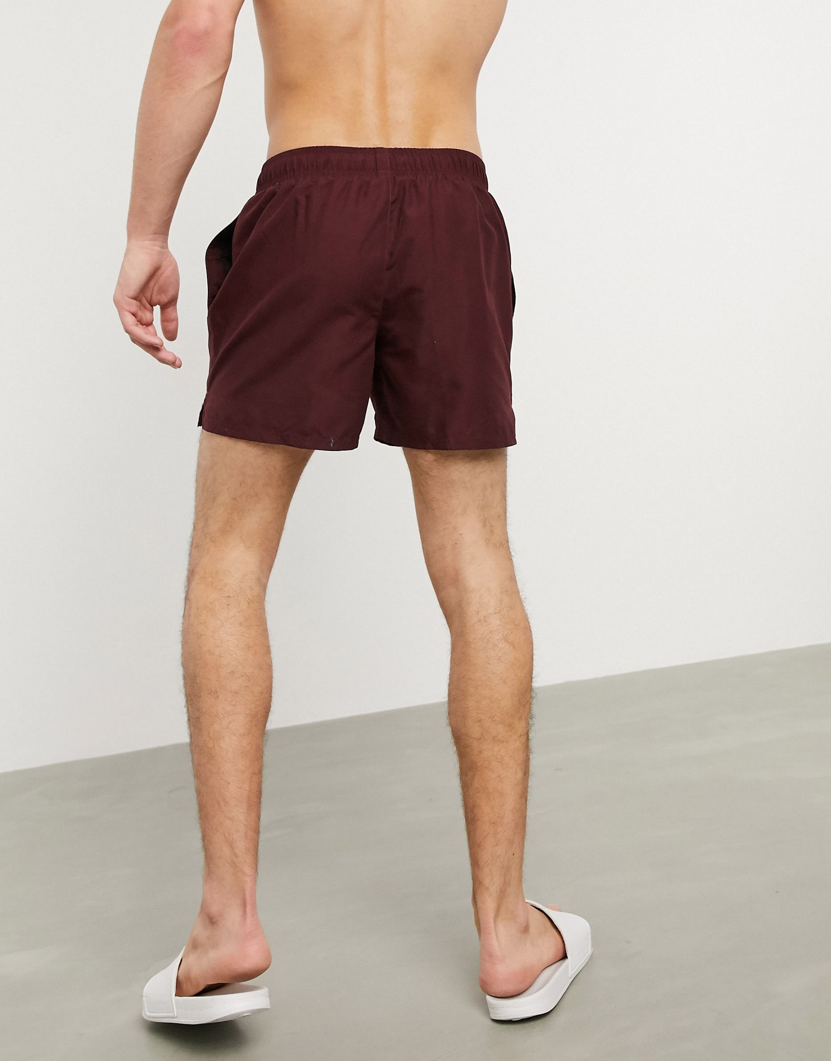 Nike Swimming 5inch Volley shorts in burgundy