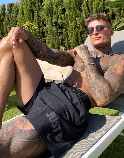 Nike Swimming 5inch volley shorts with just do it print in black ASOS