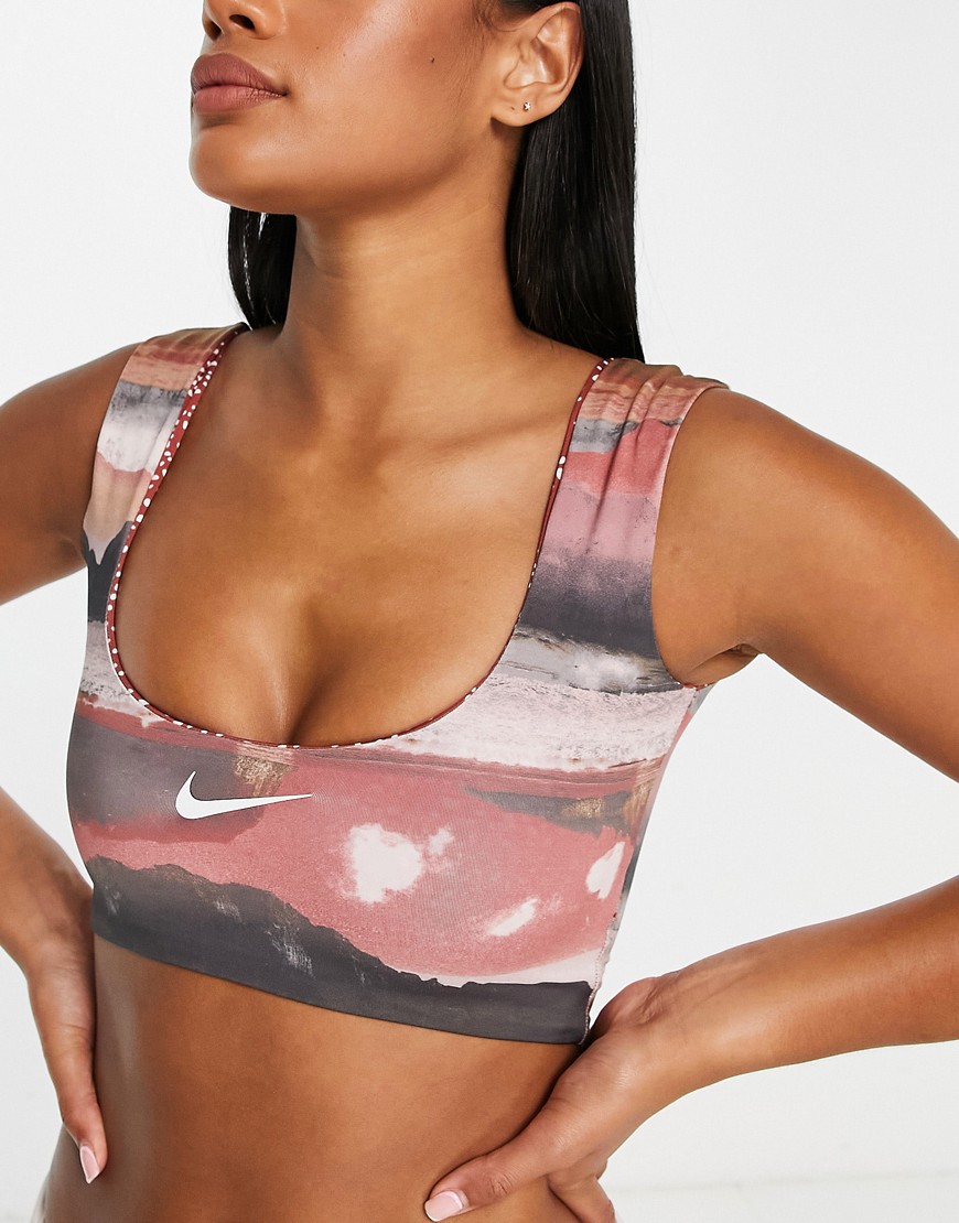 Nike Swimming Adventure reversible bikini top in pink