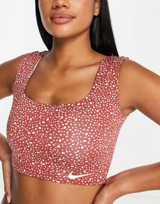 Nike Swimming Adventure reversible bikini top in pink