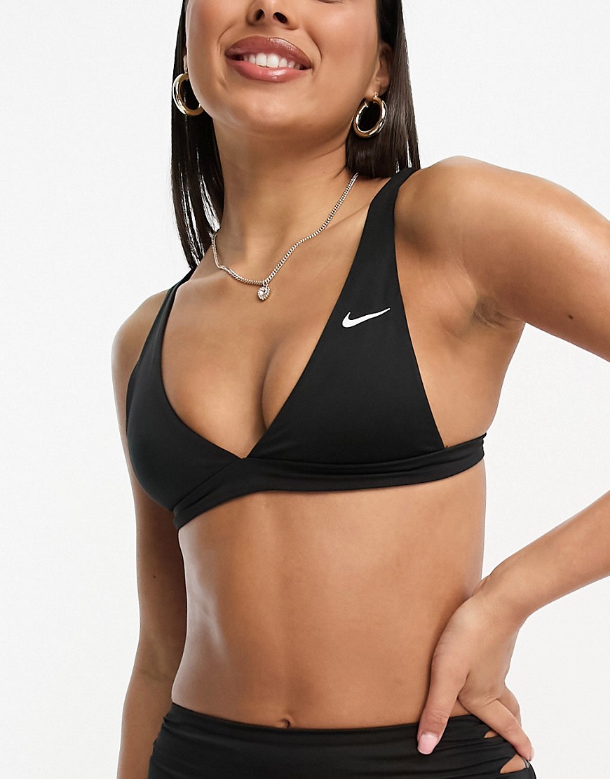 Nike Swimming Bralette Bikini Top In Black