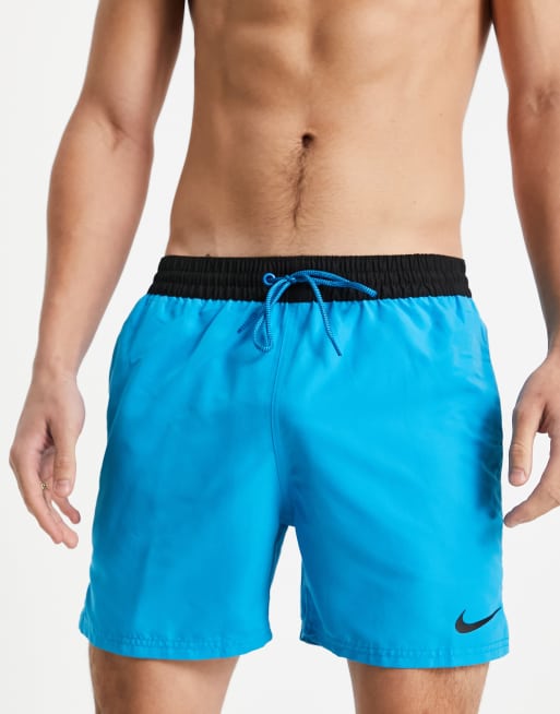 Nike Swimming – Digi – Niebieskie szorty kąpielowe o długości 5 cali z ozdobną taśmą i logo Swoosh