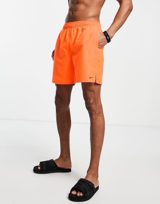 Nike Swimming essential 7 inch volley shorts in orange