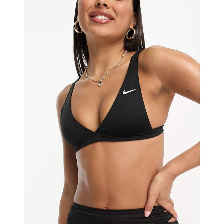 Plantando árboles promesa otro Nike Swimming Essentials bralette bikini top in black | ASOS