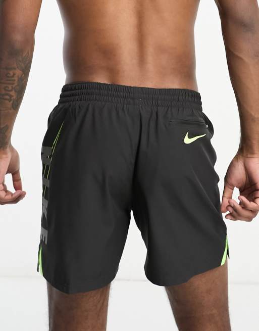 Nike Swimming Explore 5 inch large side logo swim shorts in black , 2 of 4