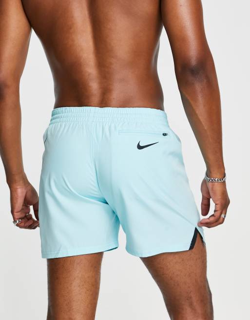 Nike Swimming Explore 5 inch large side logo swim shorts in light