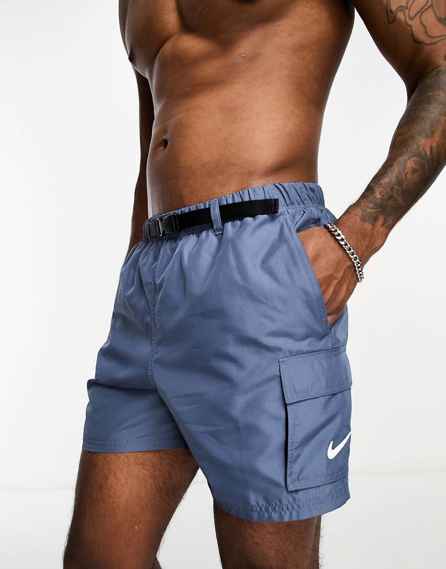 Nike Swimming Explore Volley Cargo 5-inch Swim Shorts In Gray