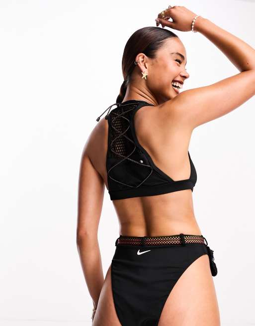 Nike sport mesh on sale layered bikini top