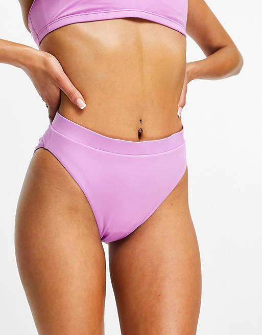 Nike Swimming high waisted bikini bottoms in lilac