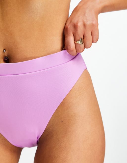 Nike Swimming high waisted bikini bottoms in lilac, 3 of 4