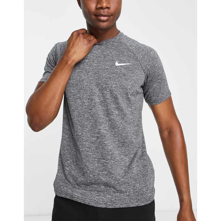 Nike Swimming Hydroguard short sleeve T-shirt in dark gray heather