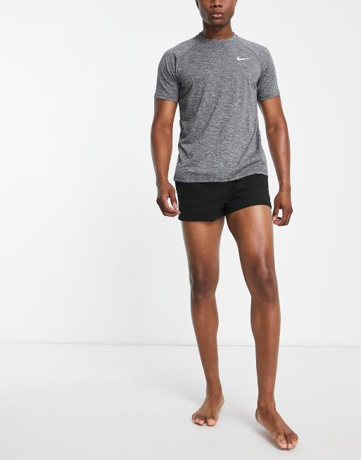 Nike Swimming Hydroguard short sleeve T-shirt in dark gray heather