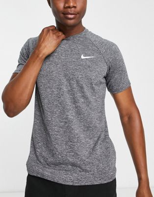 Nike Swimming Hydroguard short sleeve t-shirt in dark grey marl