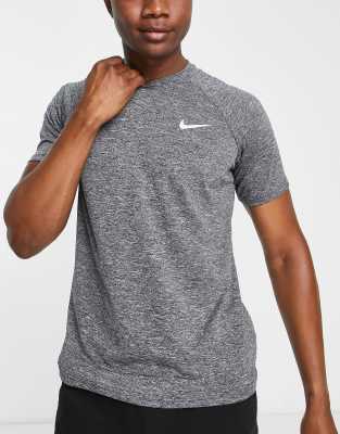 Nike Swimming Hydroguard short sleeve t-shirt in dark grey marl