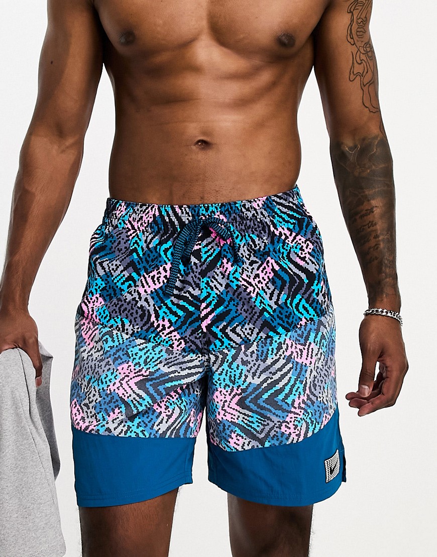 Nike Swimming Icon Volley 7 inch printed swim shorts in blue
