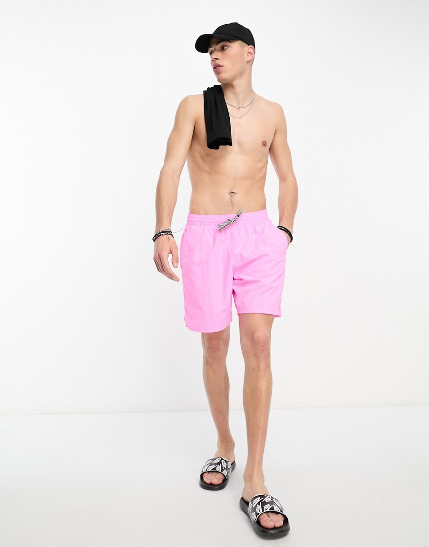 Icon Volley 7 inch swim shorts in pink